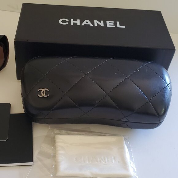 Chanel 5183 c714/3G Sunglasses Brown Tortoise Brown W/case &Box - Picture 3 of 10